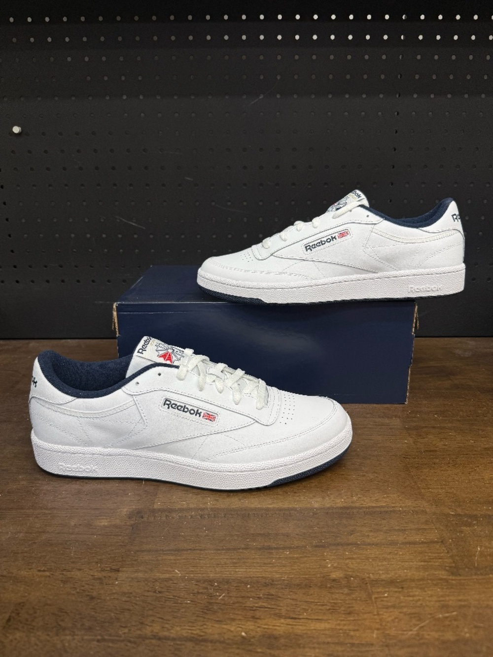 New W/O Box! Men's Reebok Club C 85 'White Navy' 2023 Classic Casual Sneakers